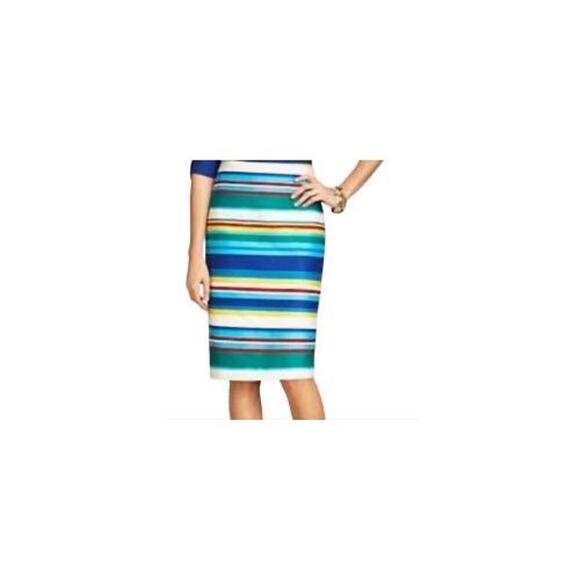 Talbots Multicolor Striped Pencil Skirt size 12 NWT Office Business Casual Work - Picture 1 of 8